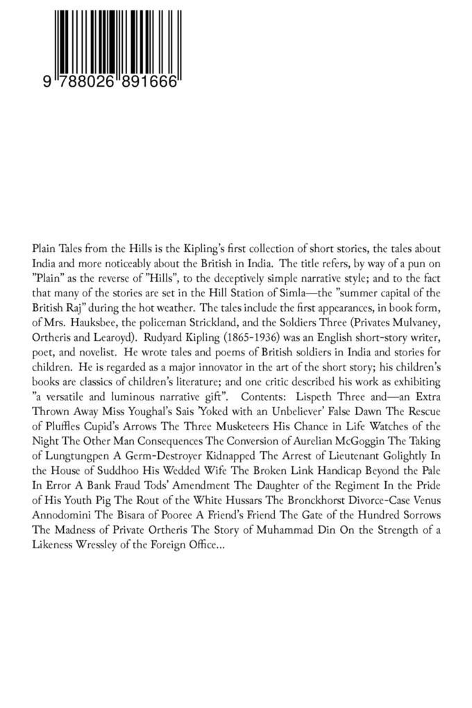 Weitere Ansicht: Plain Tales from the Hills | Rudyard Kipling