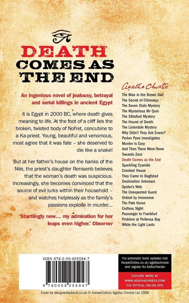 Weitere Ansicht: Death Comes as the End | Agatha Christie
