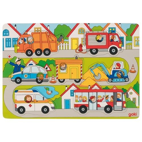 Weitere Ansicht: Hintergrundbildpuzzle Auf der Straße (Kinderpuzzle) | goki