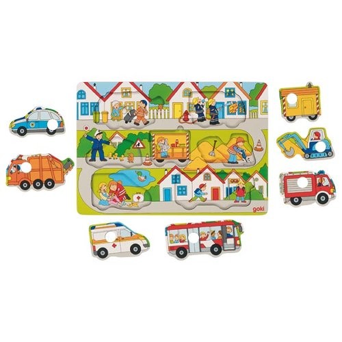 Weitere Ansicht: Hintergrundbildpuzzle Auf der Straße (Kinderpuzzle) | goki