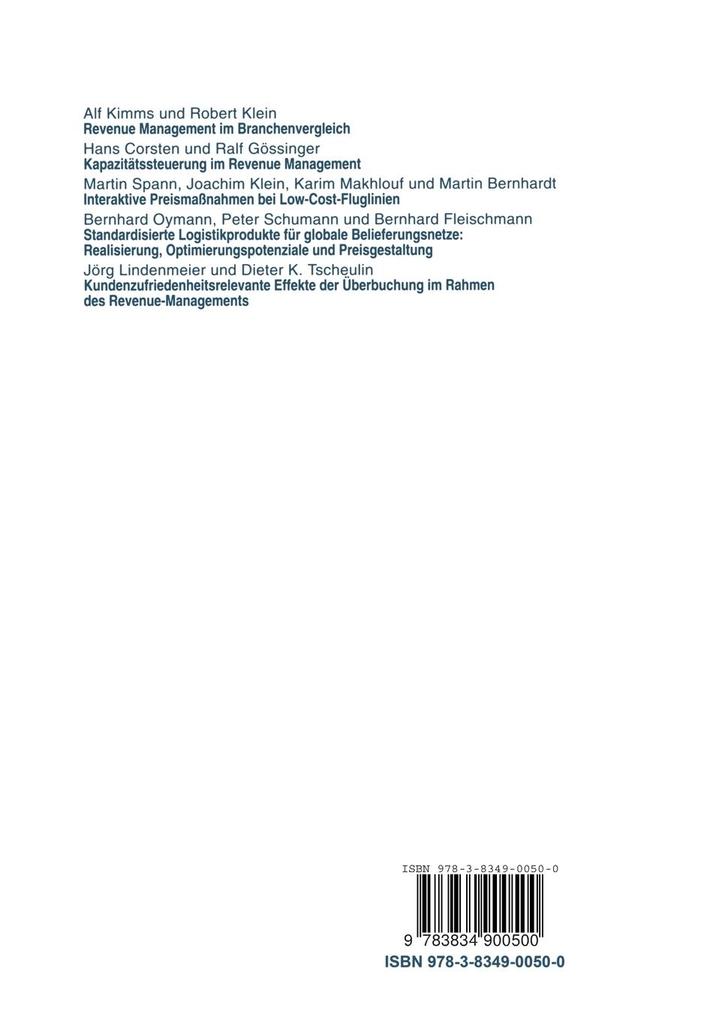 Weitere Ansicht: Revenue Management