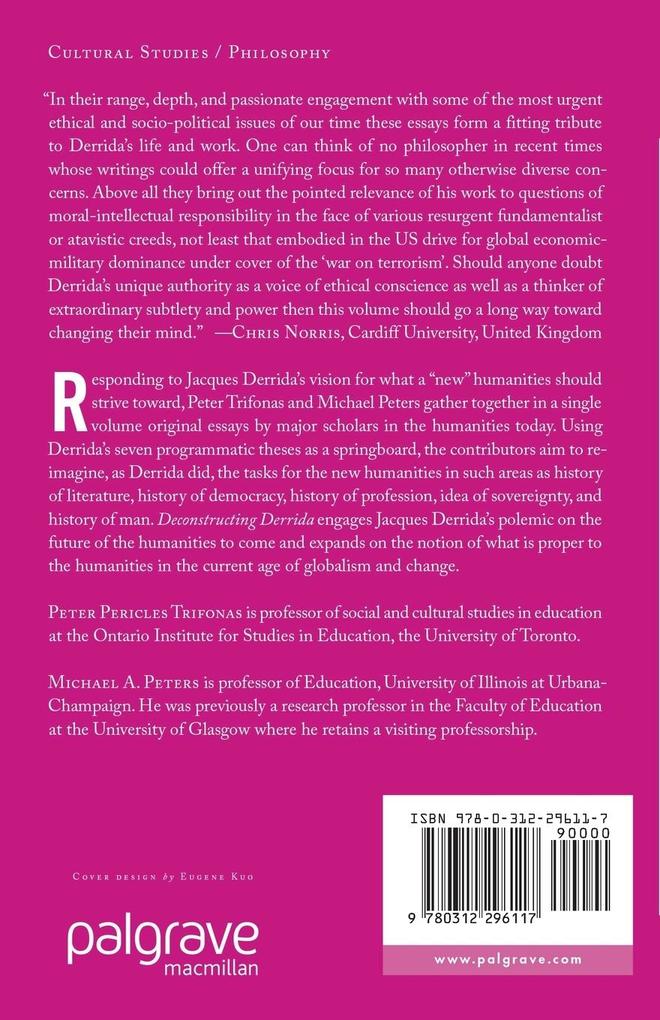 Weitere Ansicht: Deconstructing Derrida | M. Peters, P. Trifonas