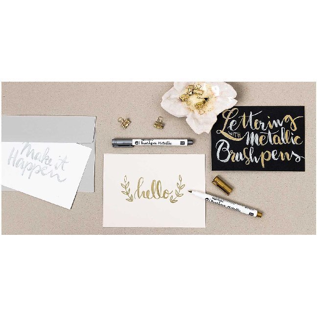 Weitere Ansicht: Metallic Brushpens Set Gold Silber