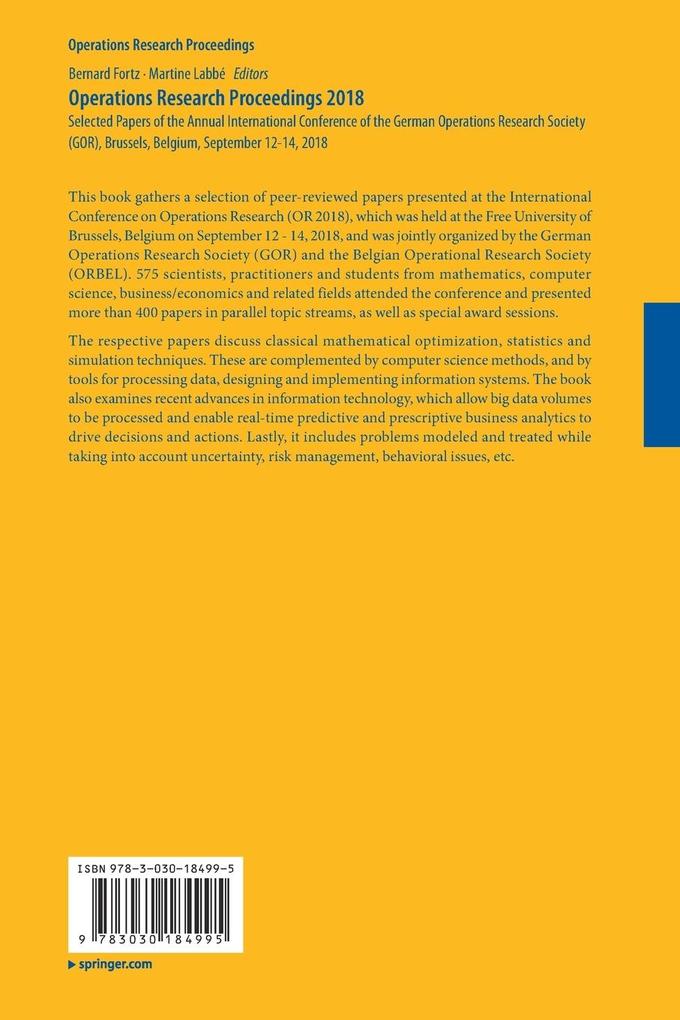 Weitere Ansicht: Operations Research Proceedings 2018