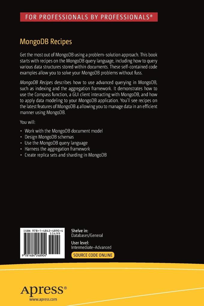 Weitere Ansicht: MongoDB Recipes | Subhashini Chellappan, Dharanitharan Ganesan