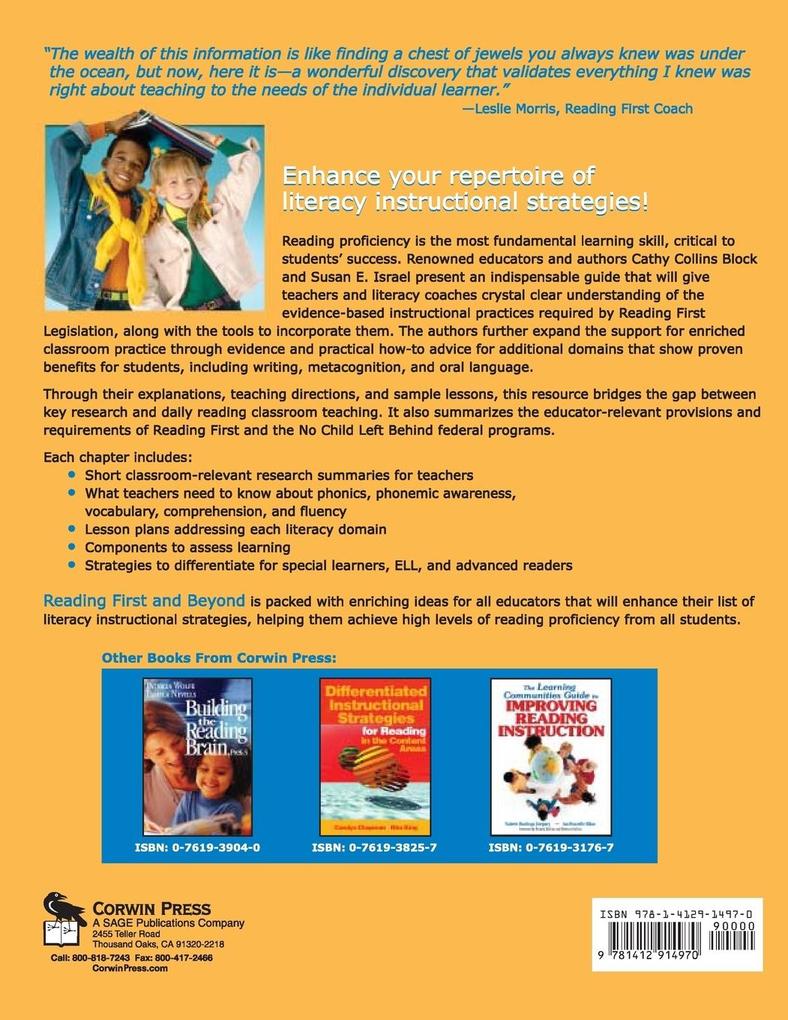 Weitere Ansicht: Reading First and Beyond | Cathy Collins Block, Susan E Israel
