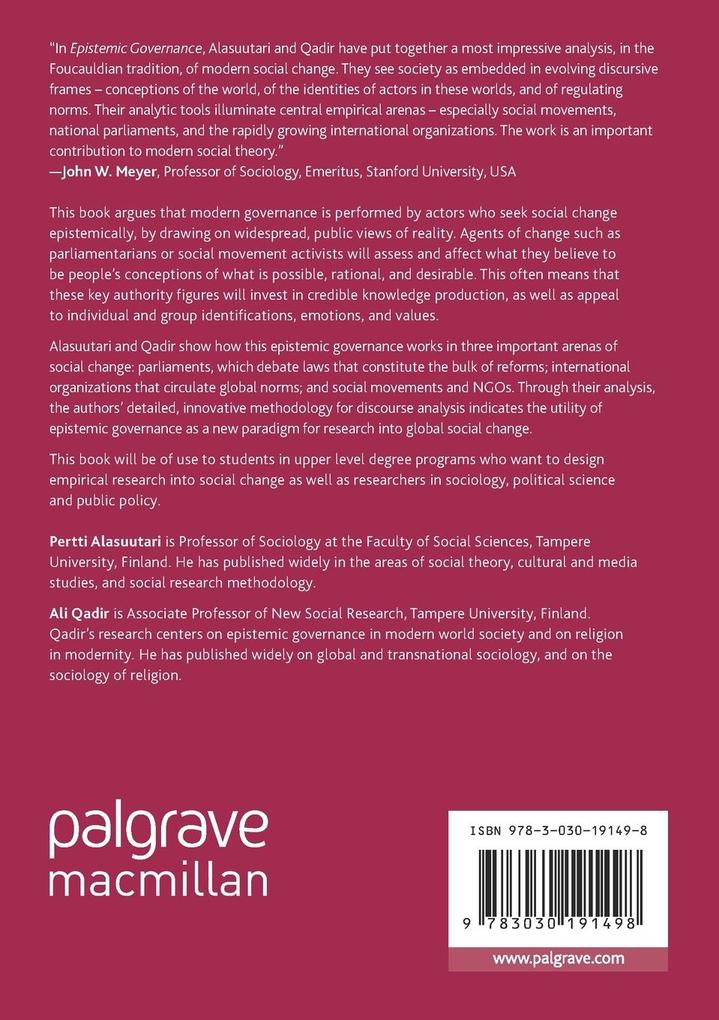 Weitere Ansicht: Epistemic Governance | Pertti Alasuutari, Ali Qadir