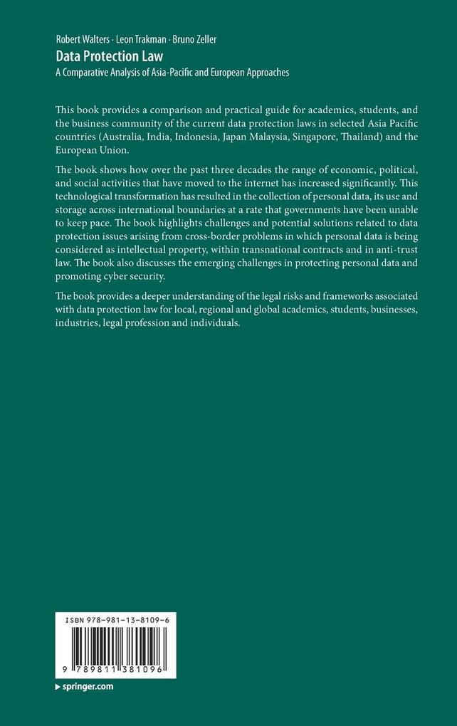 Weitere Ansicht: Data Protection Law | Robert Walters, Leon Trakman, Bruno Zeller