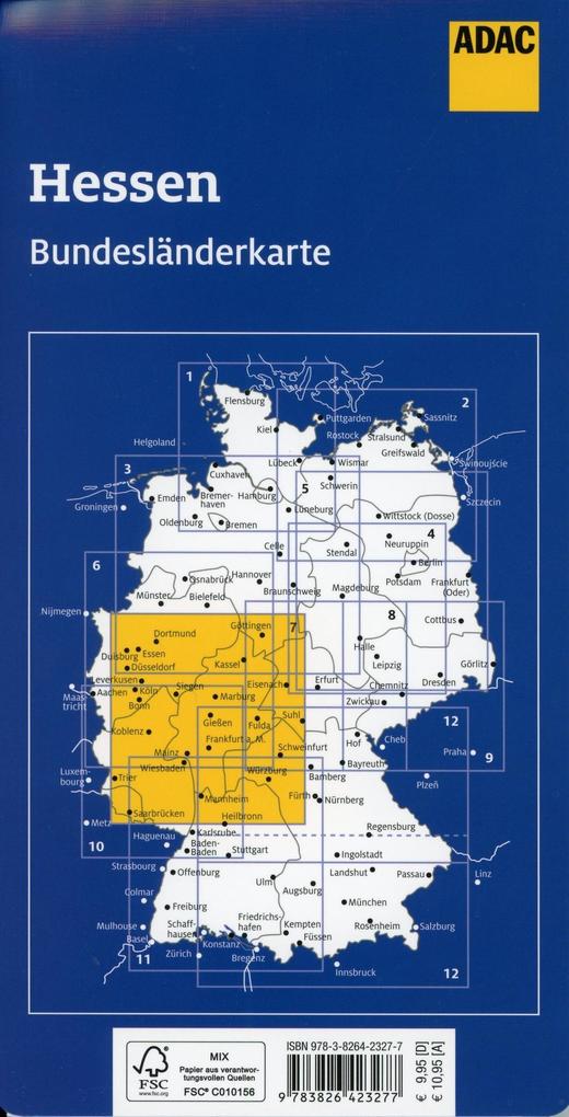 Weitere Ansicht: ADAC BundesländerKarte Deutschland Blatt 7 Hessen 1:300 000
