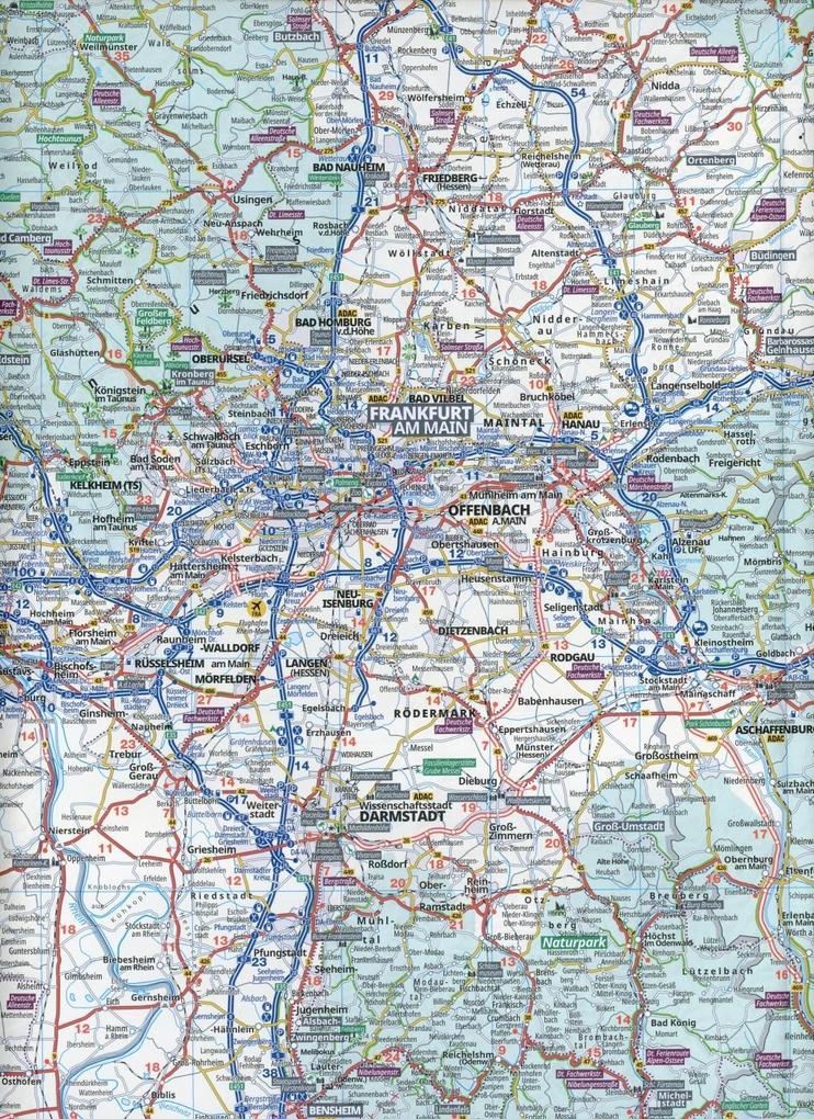 Weitere Ansicht: ADAC BundesländerKarte Deutschland Blatt 7 Hessen 1:300 000