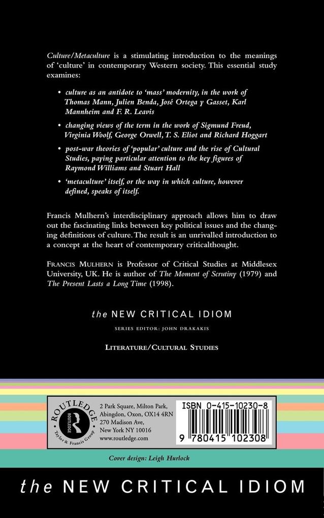 Weitere Ansicht: Culture/Metaculture | Francis Mulhern