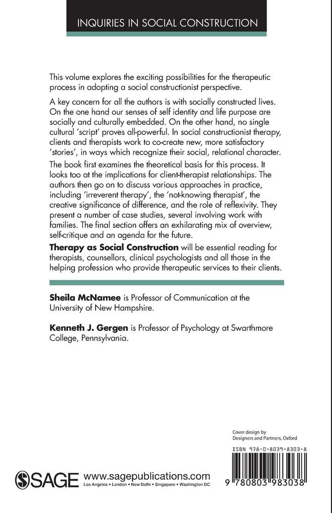 Weitere Ansicht: Therapy as Social Construction