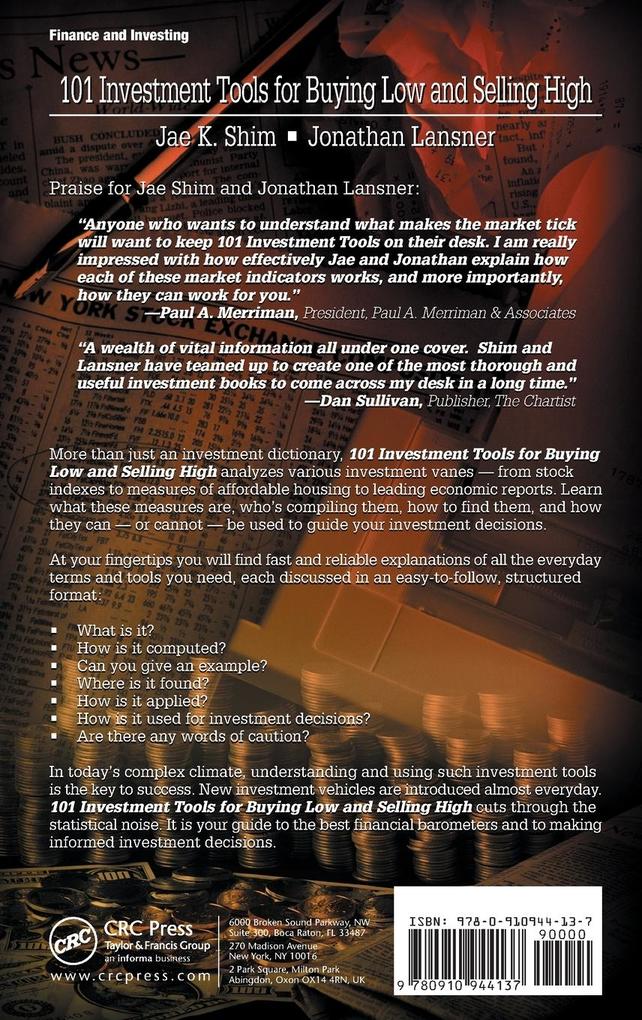 Weitere Ansicht: 101 Investment Tools for Buying Low & Selling High | Jae K. Shim, Jonathan Lansner