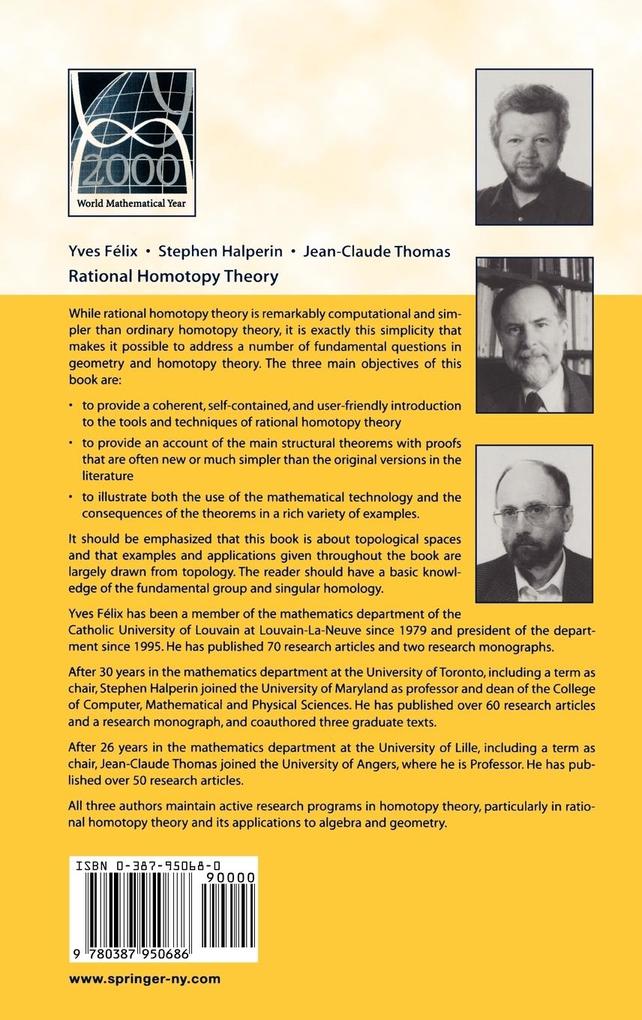 Weitere Ansicht: Rational Homotopy Theory | Yves Felix, Stephen Halperin, J.-C. Thomas