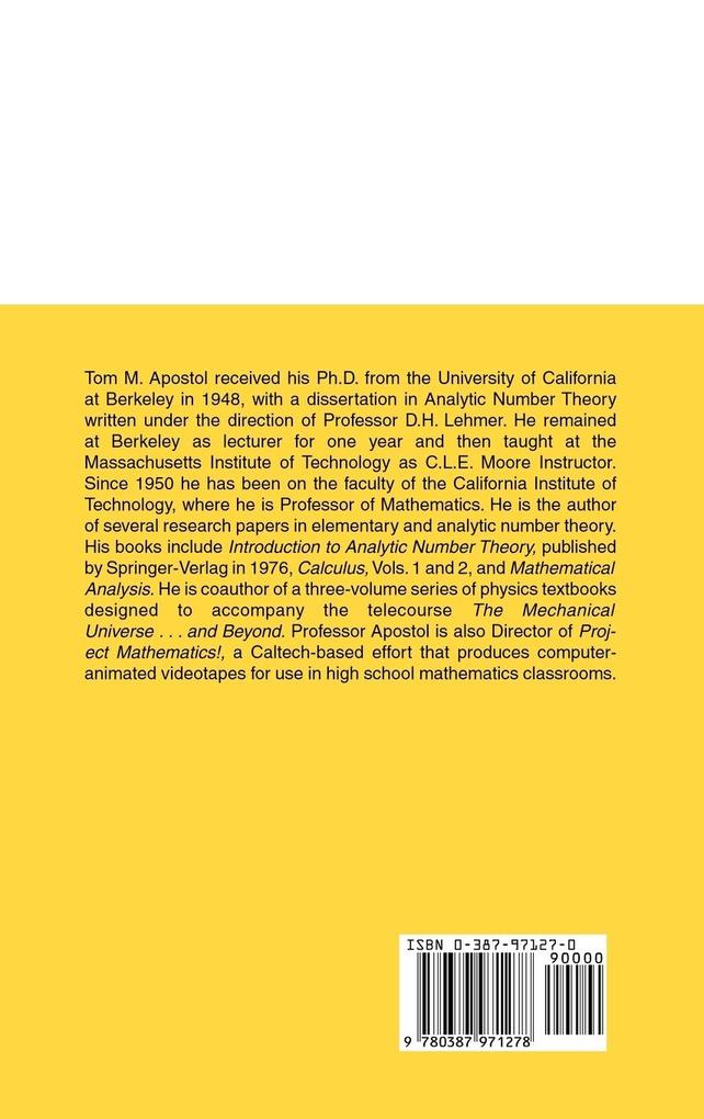 Weitere Ansicht: Modular Functions and Dirichlet Series in Number Theory | Tom M. Apostol