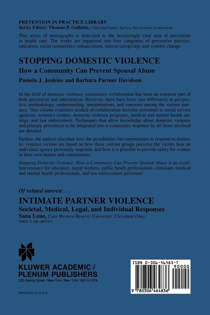 Weitere Ansicht: Stopping Domestic Violence | Barbara Parmer Davidson, Pamela J. Jenkins