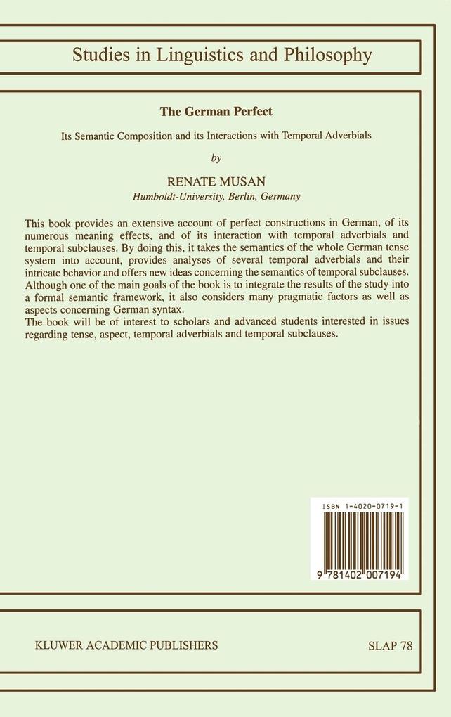 Weitere Ansicht: The German Perfect | R. Musan