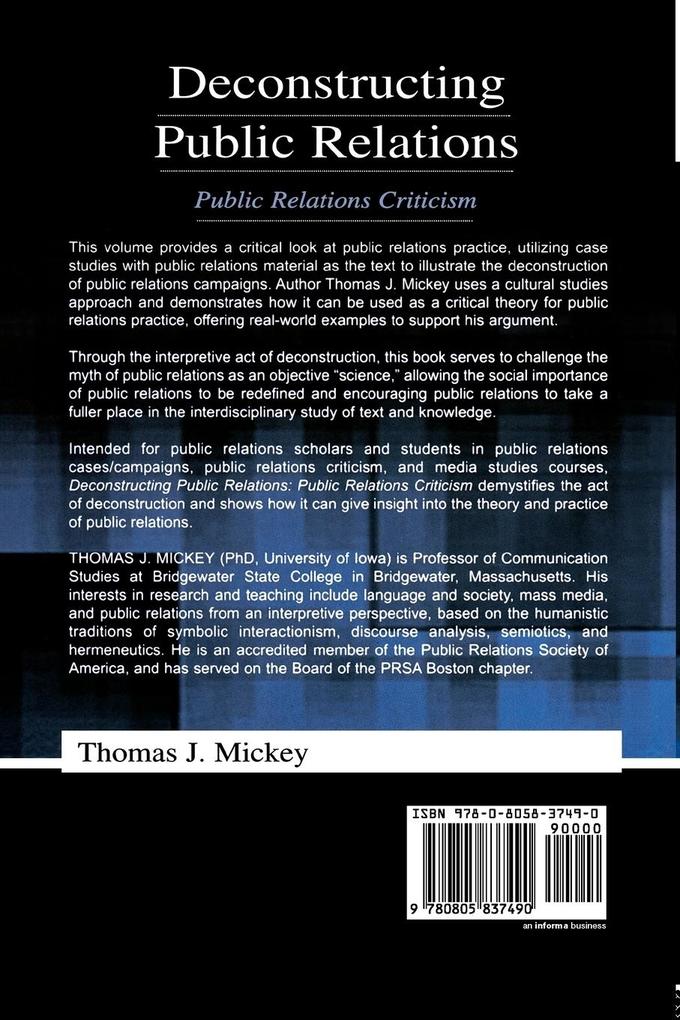 Weitere Ansicht: Deconstructing Public Relations | Thomas J. Mickey