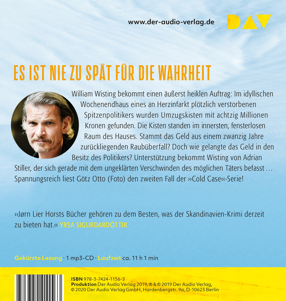 Weitere Ansicht: Wisting und der fensterlose Raum (Cold Cases 2), 1 Audio-CD, 1 MP3 | Jørn Lier Horst