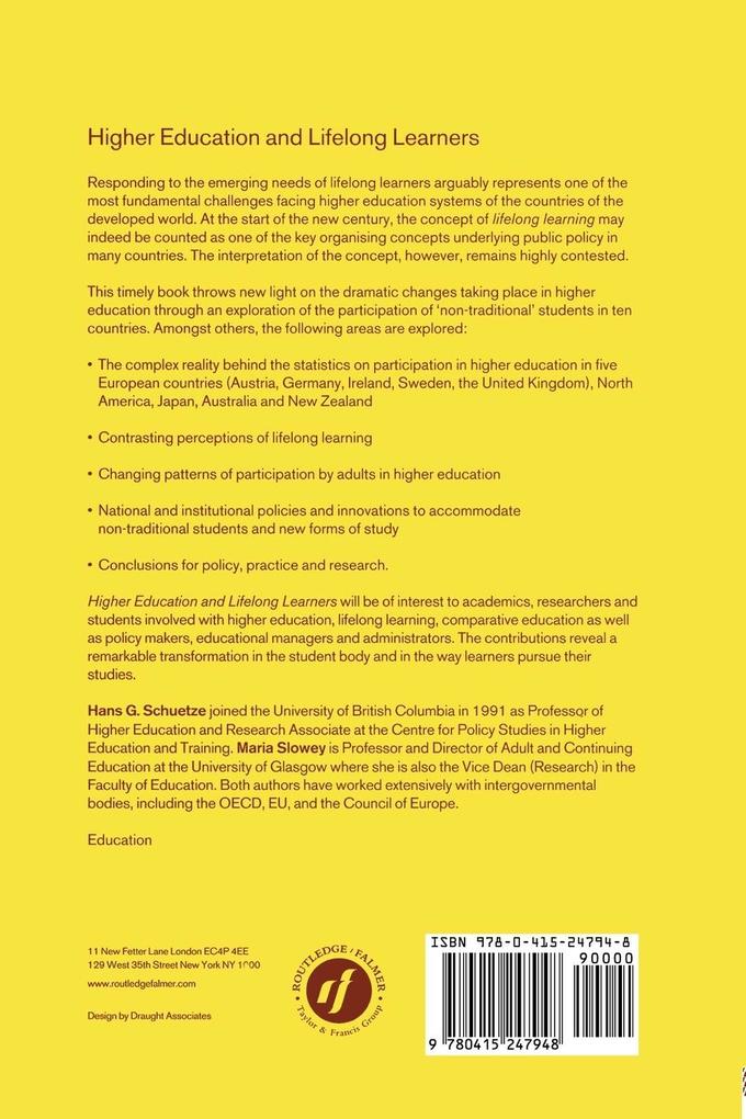 Weitere Ansicht: Higher Education and Lifelong Learning