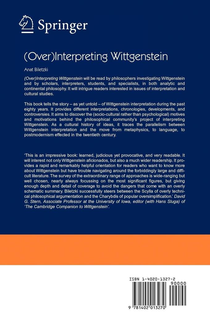 Weitere Ansicht: (Over)Interpreting Wittgenstein | A. Biletzki