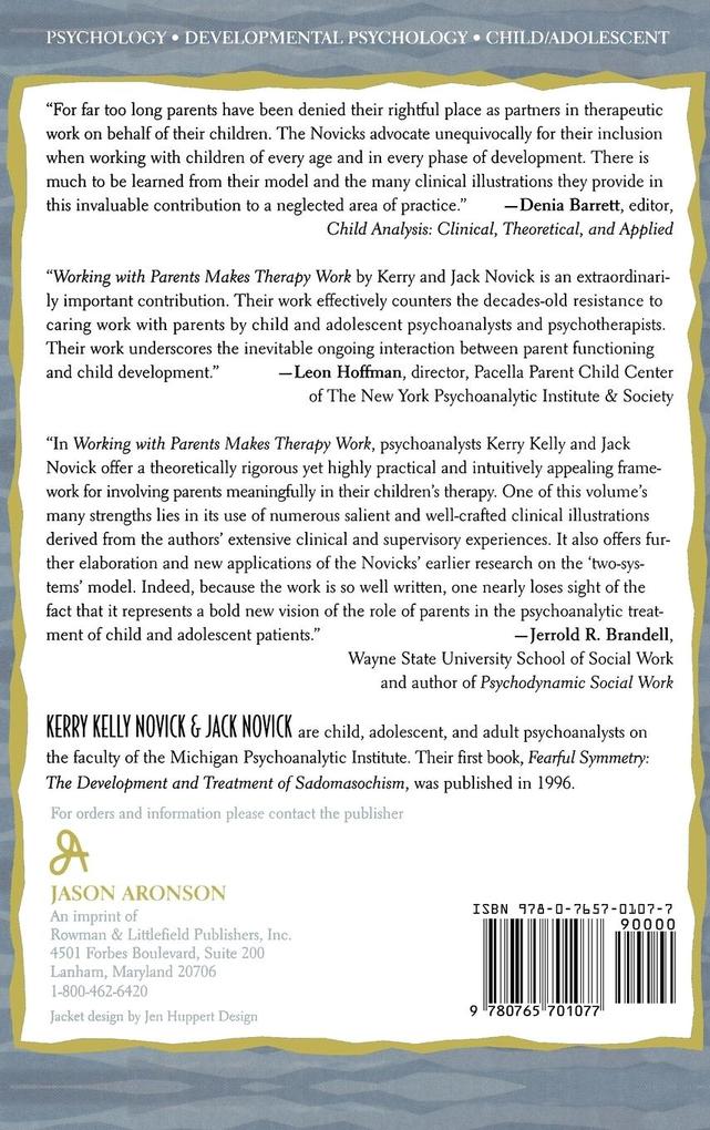 Weitere Ansicht: Working with Parents Makes Therapy Work | Jack Novick, Kerry Kelly Novick