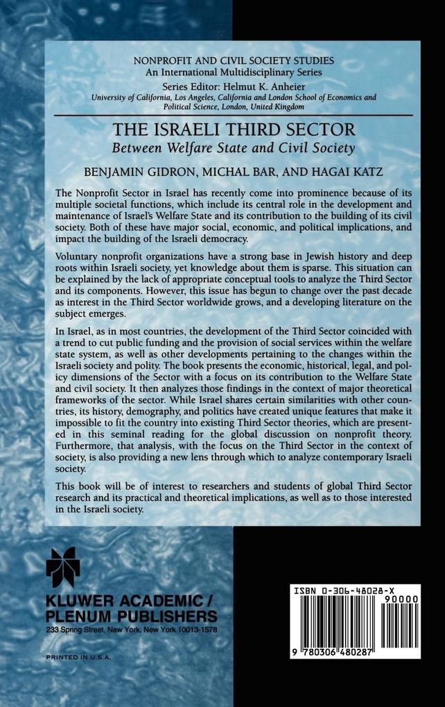 Weitere Ansicht: The Israeli Third Sector | Michal Bar, Benjamin Gidron, Hagai Katz