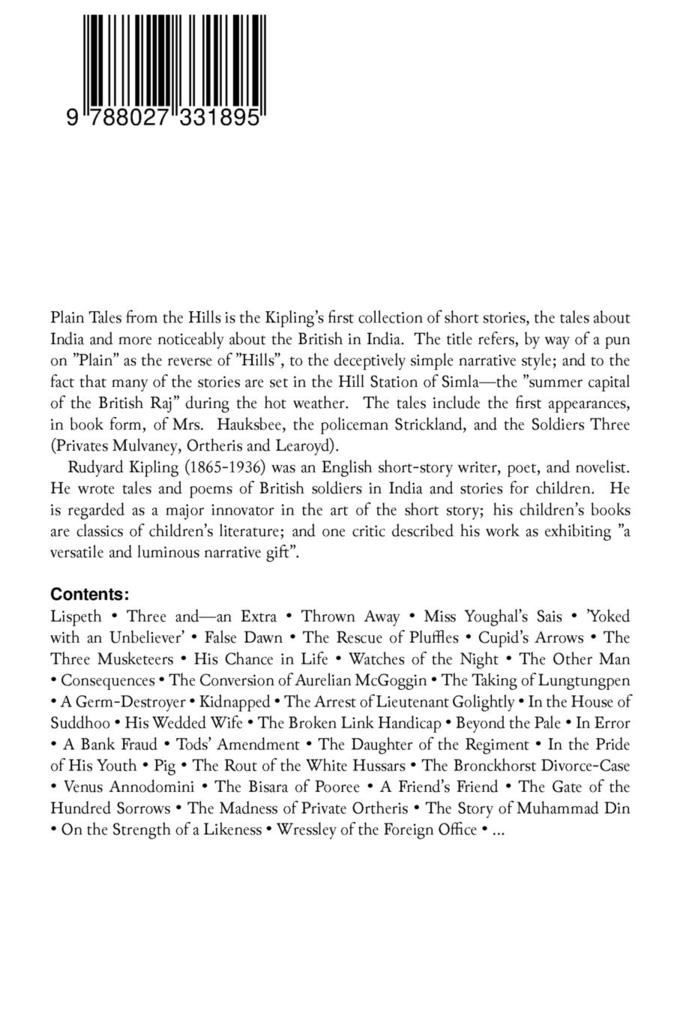 Weitere Ansicht: Plain Tales from the Hills | Rudyard Kipling