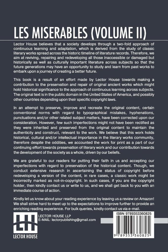 Weitere Ansicht: Les Miserables (Volume II) | Victor Hugo