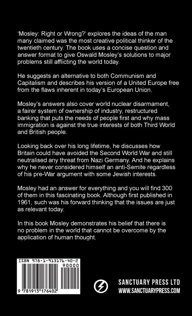 Weitere Ansicht: Mosley - Right or Wrong? | Oswald Mosley