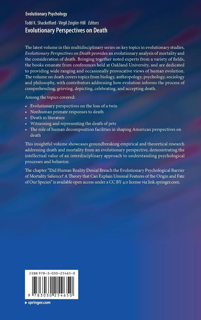 Weitere Ansicht: Evolutionary Perspectives on Death