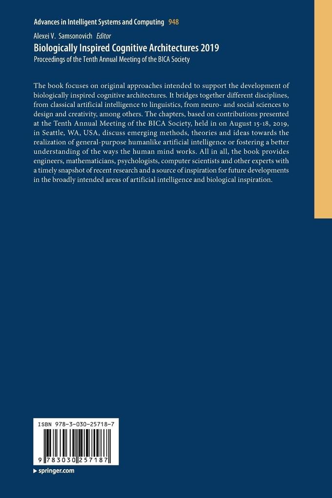 Weitere Ansicht: Biologically Inspired Cognitive Architectures 2019