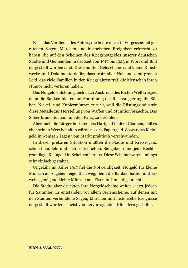 Weitere Ansicht: Sagen, Märchen und Historisches im Spiegel des Kriegsnotgeldes | Hans Richard Schittny