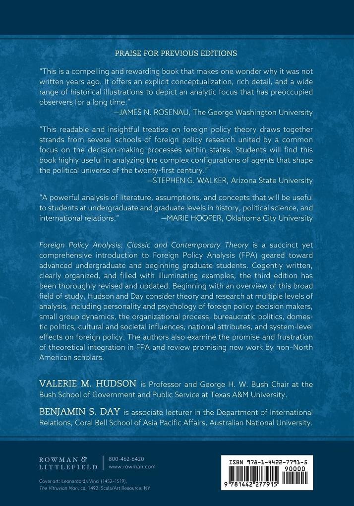 Weitere Ansicht: Foreign Policy Analysis | Valerie M. Hudson, Benjamin S. Day