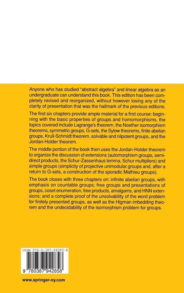 Weitere Ansicht: An Introduction to the Theory of Groups | Joseph J. Rotman