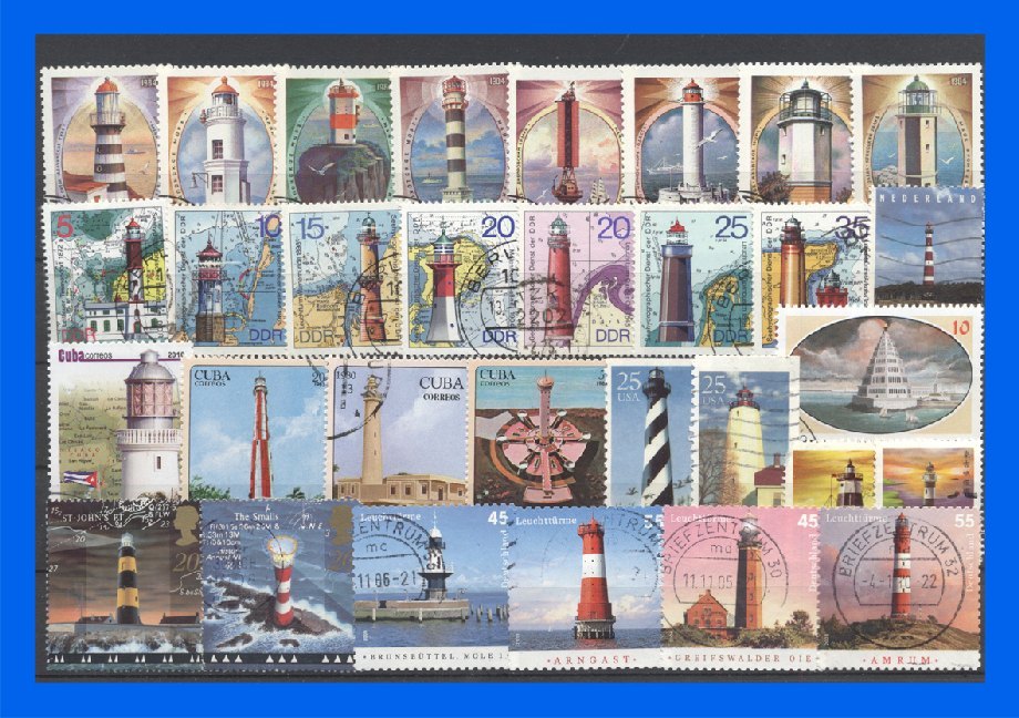 Produktbild: 50 verschiedene Briefmarken Leuchttürme
