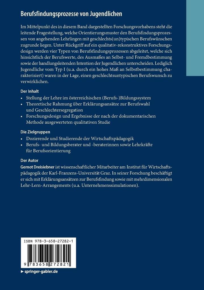 Weitere Ansicht: Berufsfindungsprozesse von Jugendlichen | Gernot Dreisiebner