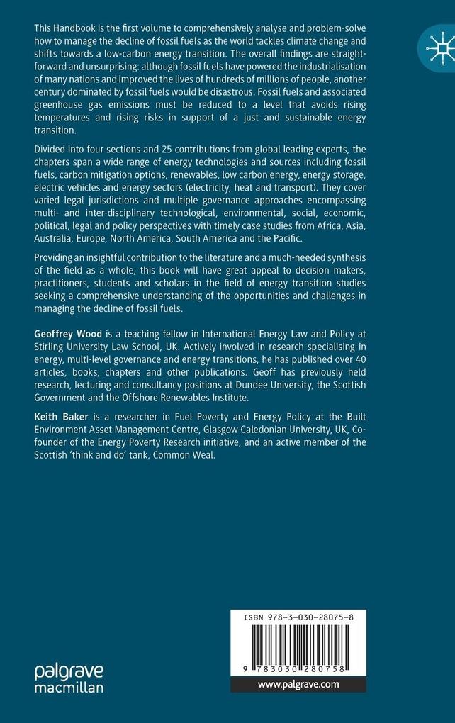 Weitere Ansicht: The Palgrave Handbook of Managing Fossil Fuels and Energy Transitions