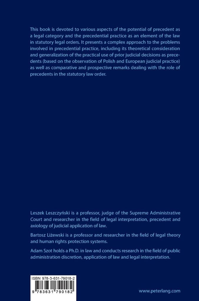 Weitere Ansicht: Potential of Precedent in the Statutory Legal Order