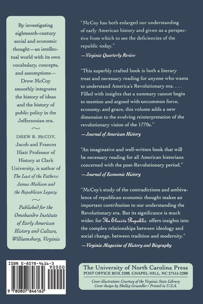 Weitere Ansicht: The Elusive Republic | Drew R. McCoy