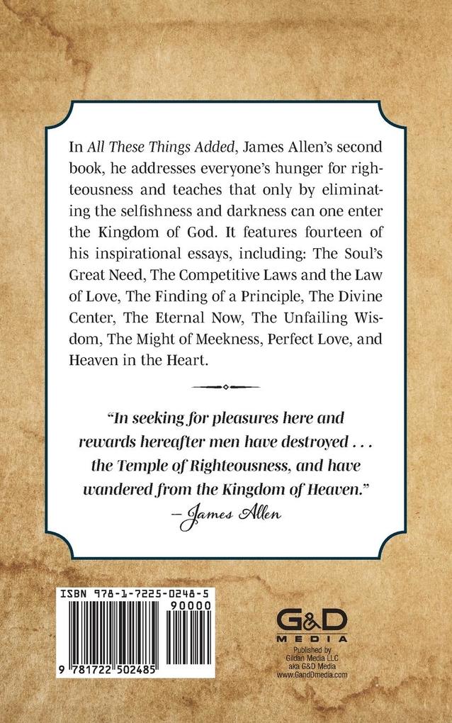 Weitere Ansicht: All These Things Added | James Allen