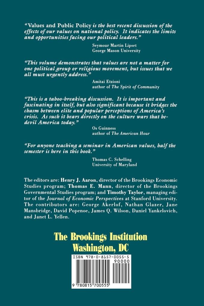 Weitere Ansicht: Values and Public Policy