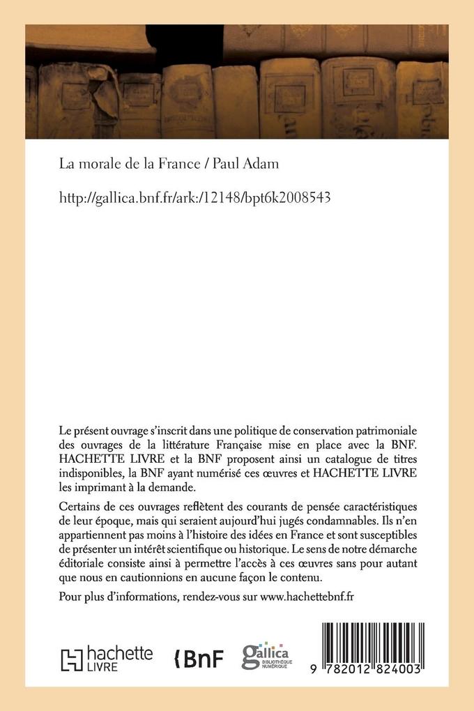 Weitere Ansicht: La Morale de la France | Paul Adam