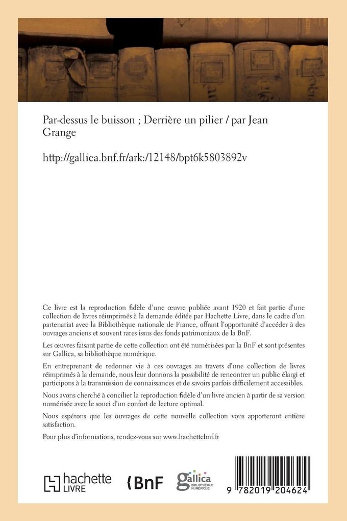 Weitere Ansicht: Par-Dessus Le Buisson. Derrière Un Pilier | Jean Grange