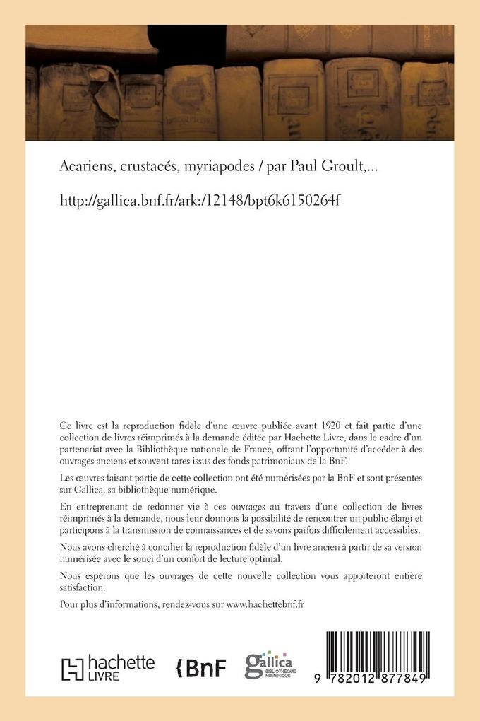 Weitere Ansicht: Acariens, Crustacés, Myriapodes | Paul Groult