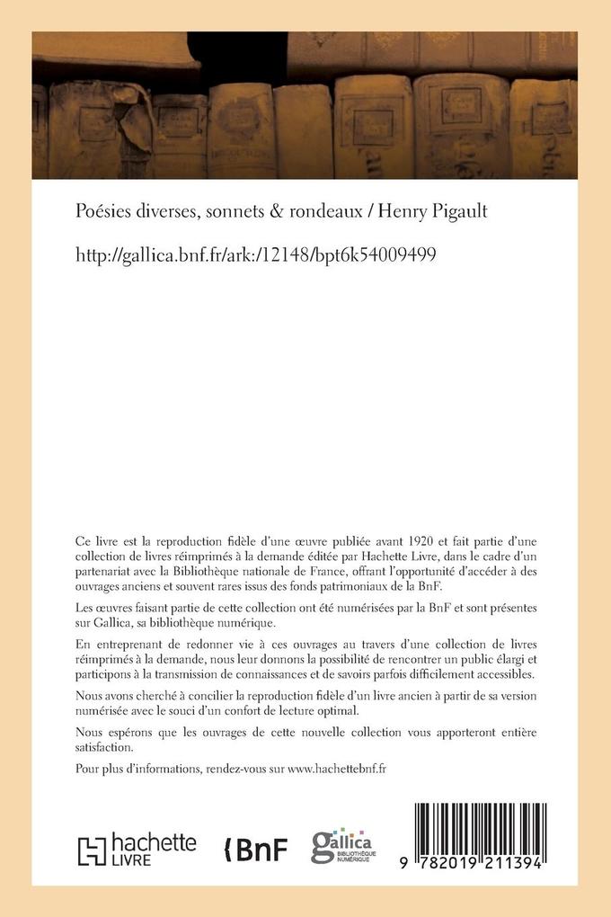 Weitere Ansicht: Poésies Diverses, Sonnets Et Rondeaux | Henry Pigault