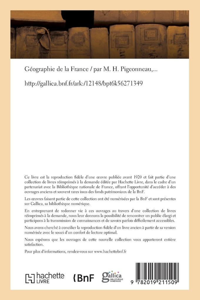 Weitere Ansicht: Géographie de la France | Henri Pigeonneau