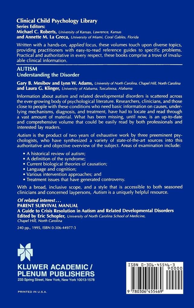 Weitere Ansicht: Autism | Lynn W. Adams, Laura G. Klinger, Gary B. Mesibov