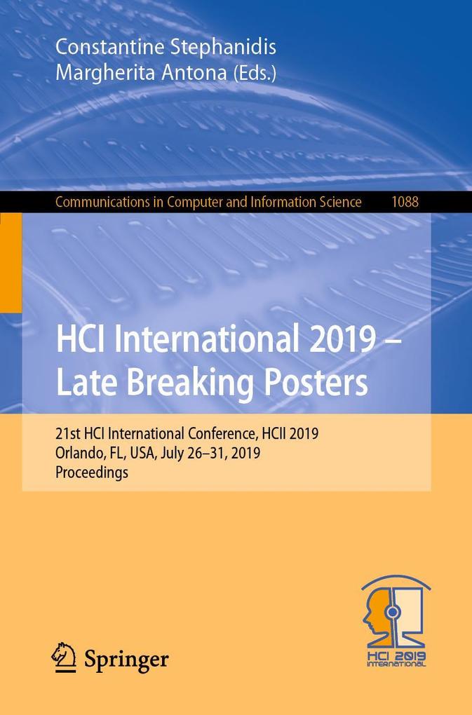 Produktbild: HCI International 2019 - Late Breaking Posters