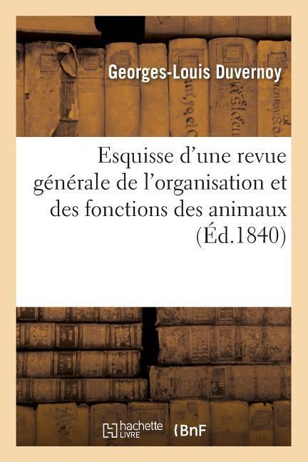 Esquisse d'Une Revue Générale de l'Organisation Et Des Fonctions Des Animaux als Taschenbuch
